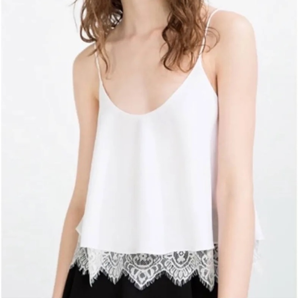 Zara double layer camisole with lace underlay